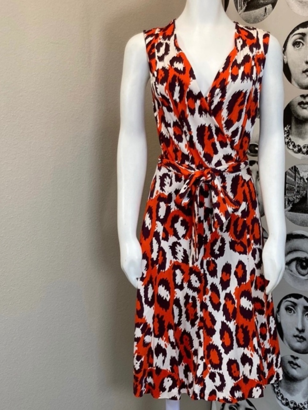 DVF Silk Jersey leopard print Jasmine wrap dress